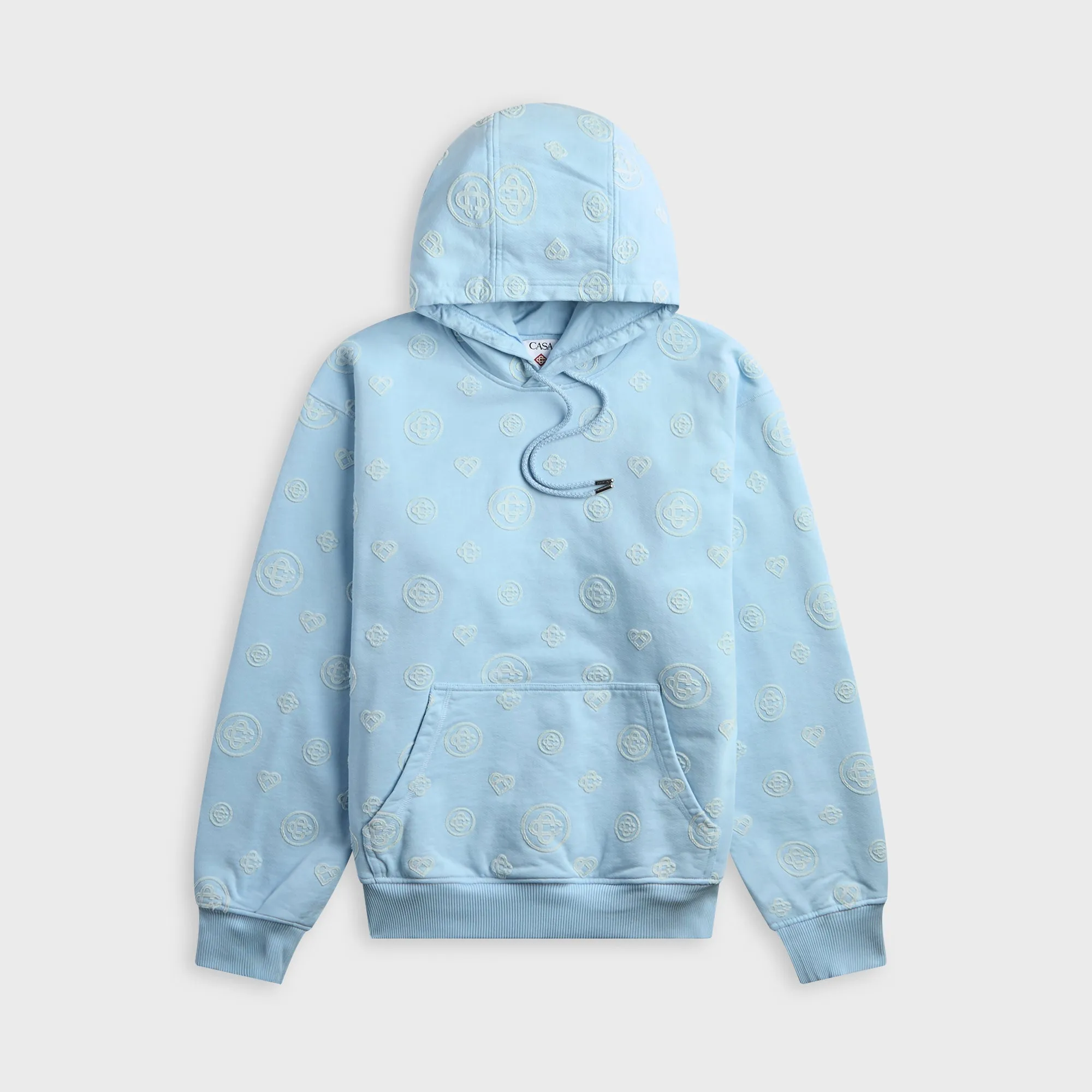 Casablanca Applique Monogram Hooded Sweatshirt - Blue sold by Kith