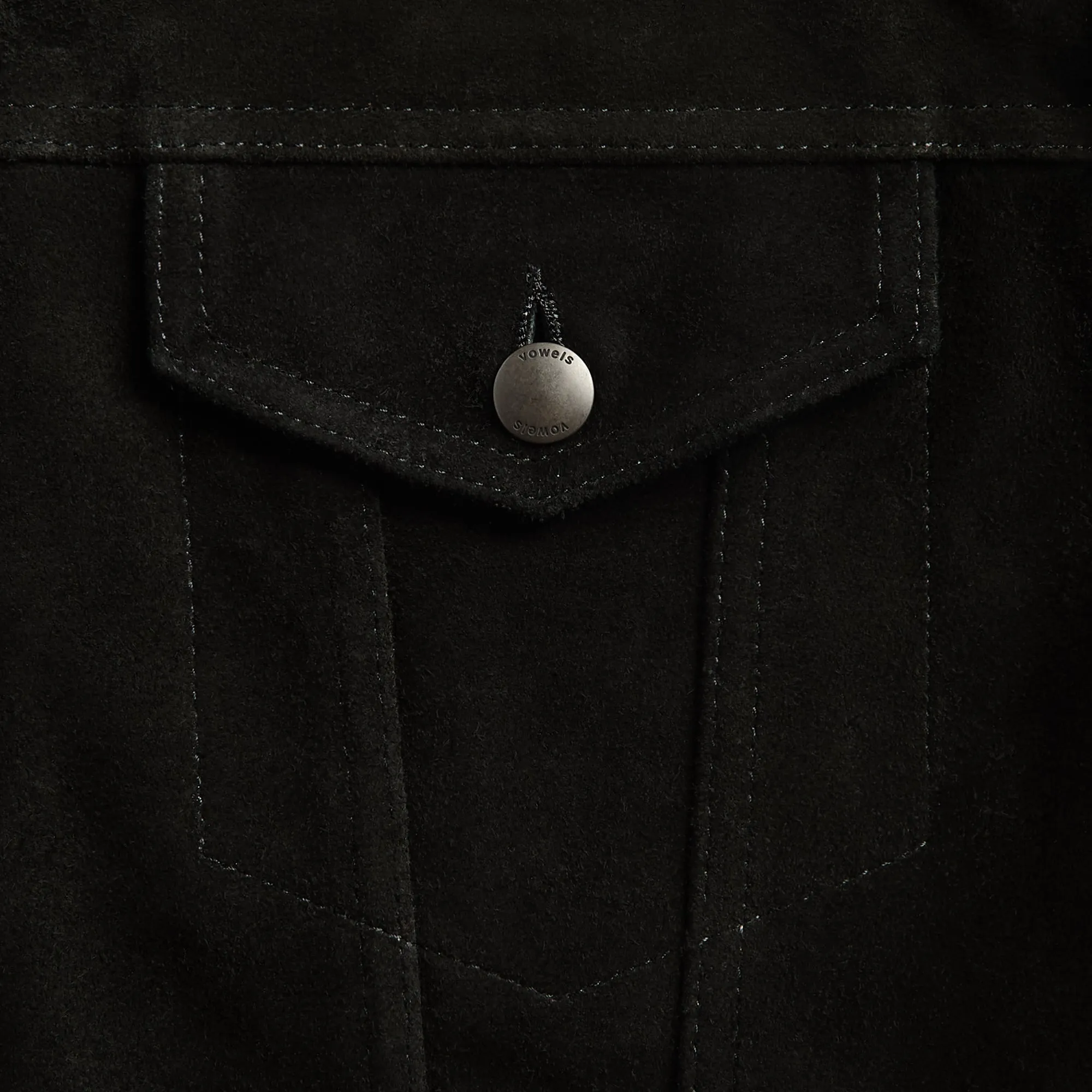 vowels Suede Trucker Jacket - Black sold by Kith product image thumbnail 3