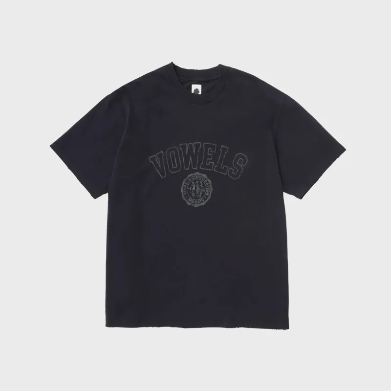 vowels Faded Collegiate Tee - Black made by Vowels