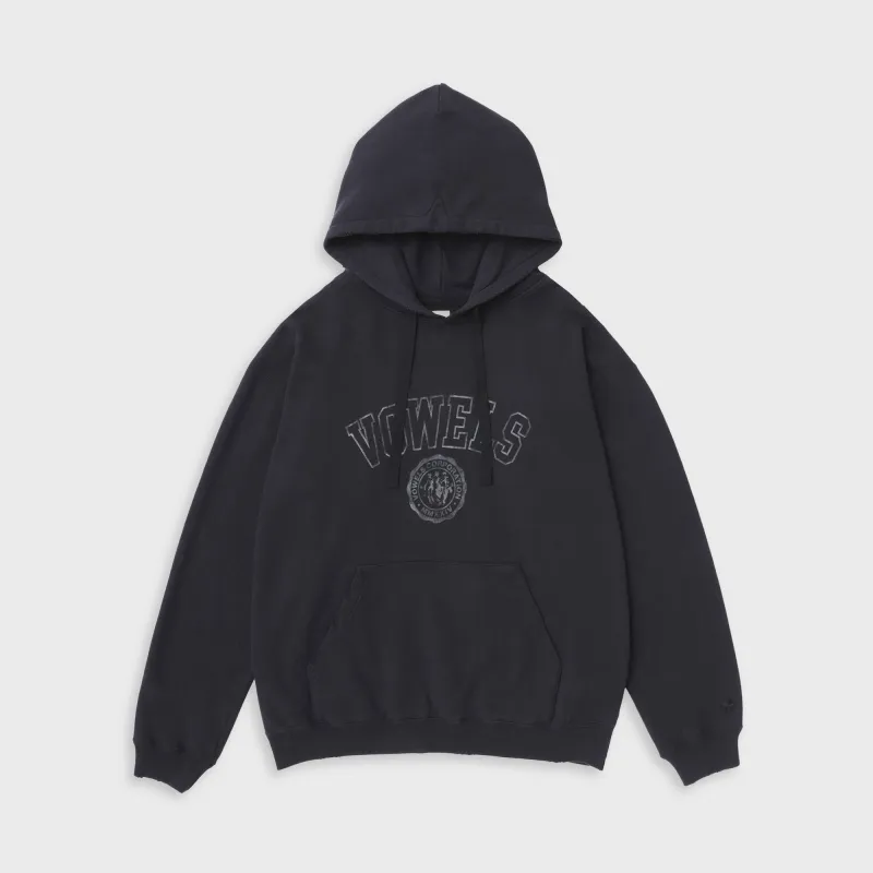 vowels Faded Collegiate Hoodie - Black made by Vowels
