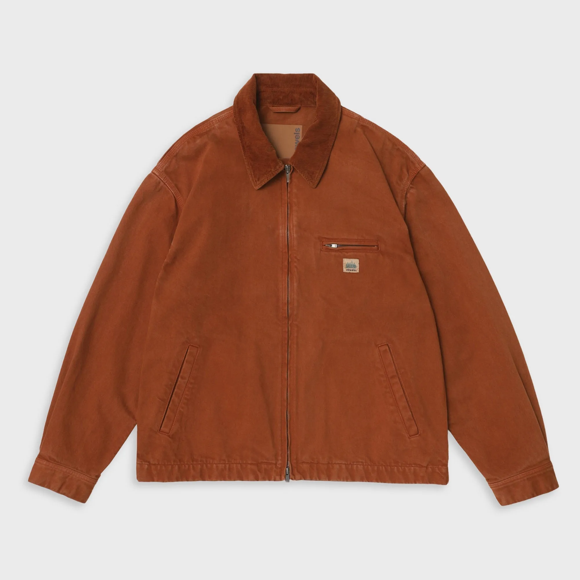 vowels Cord Collared Zip Up Jacket - Persimmon sold by Kith
