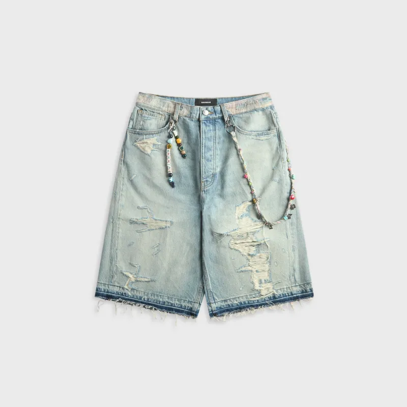 NAHMIAS Venice Short - Light Indigo Denim made by Nahmias