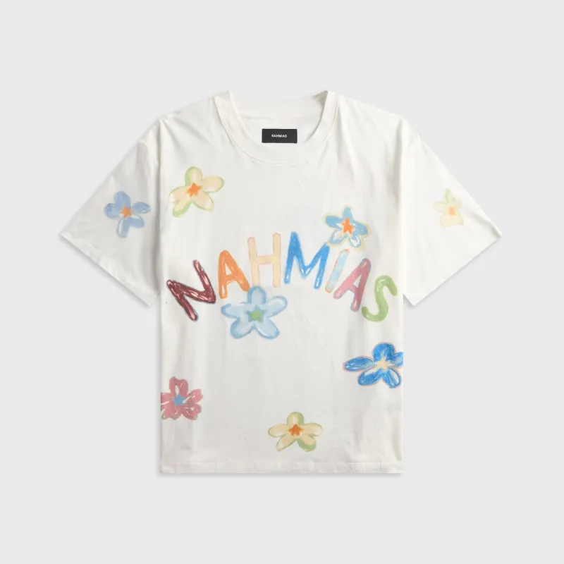 NAHMIAS Super Bloom Boxy Tee - White made by Nahmias
