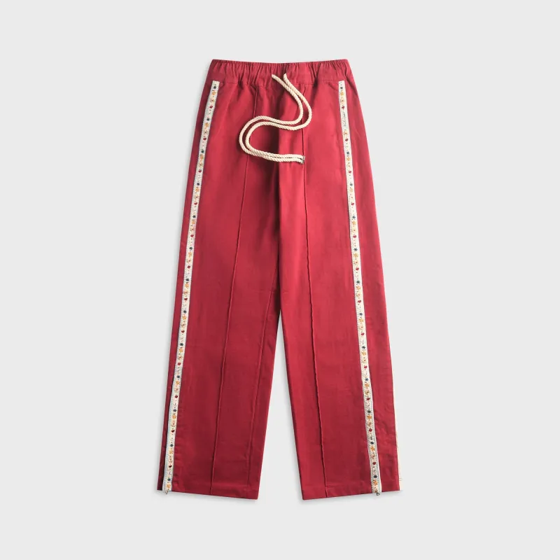 NAHMIAS Novelty Track Pant - Ruby made by Nahmias
