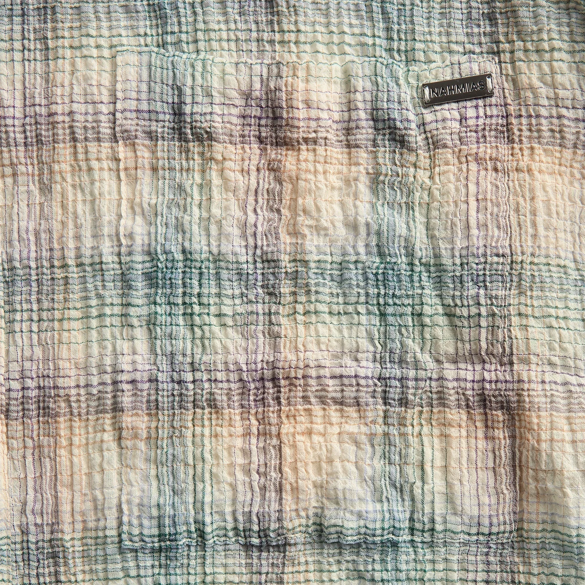 NAHMIAS Featherwieght Plaid Long Sleeve Shirt - Dusty Rainbow Shirting sold by Kith product image thumbnail 3
