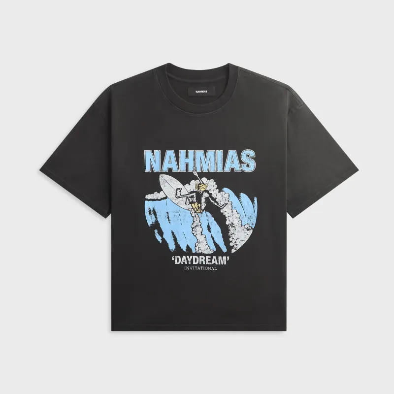 NAHMIAS Daydream Invitational Boxy Tee - Aged Black Jersey made by Nahmias
