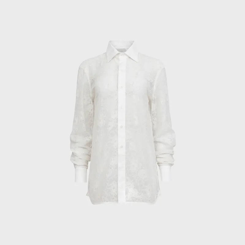 Fleur du Mal Juliet Lace Unisex Buttondown Shirt - Ivory made by Fleur du Mal