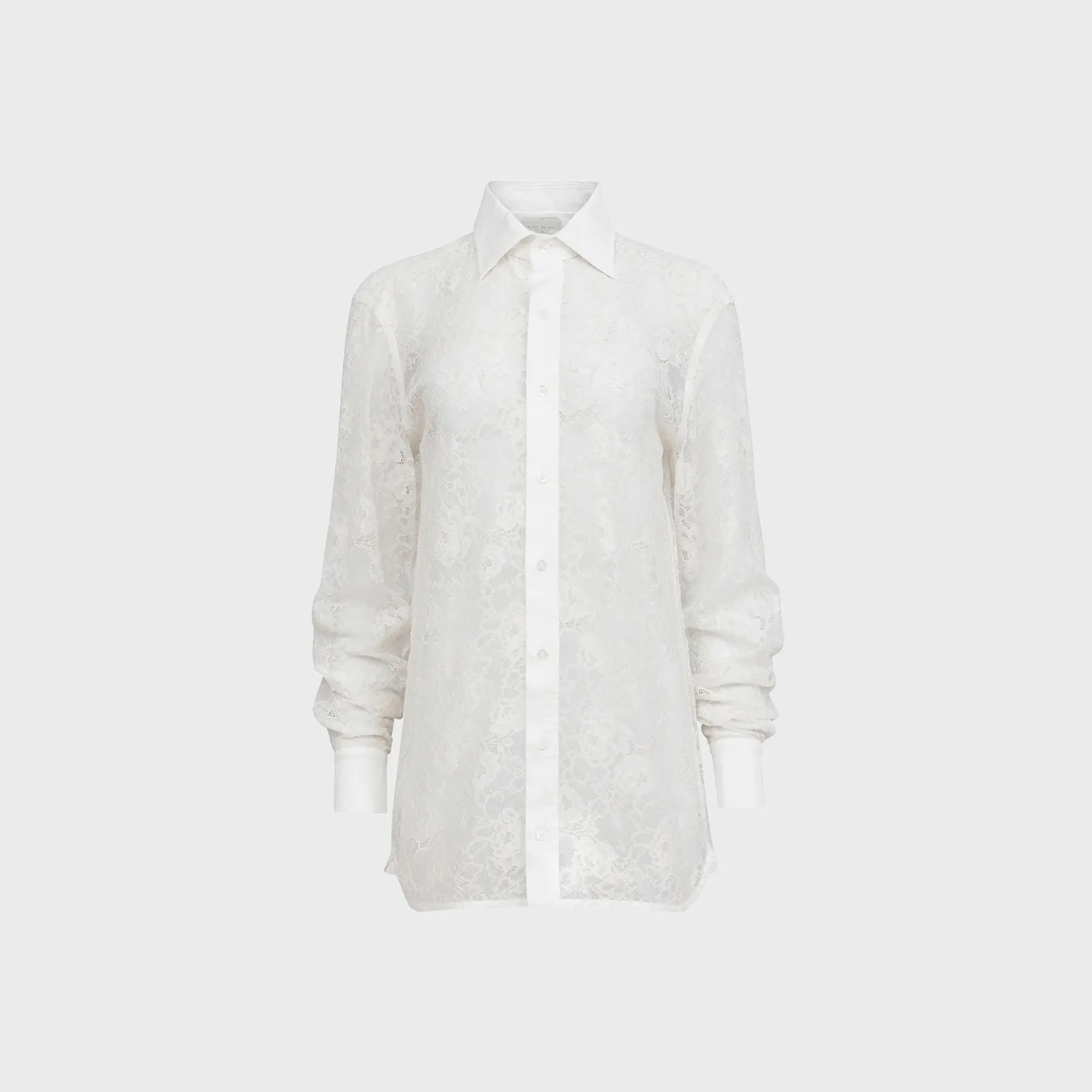 Fleur du Mal Juliet Lace Unisex Buttondown Shirt - Ivory sold by Kith