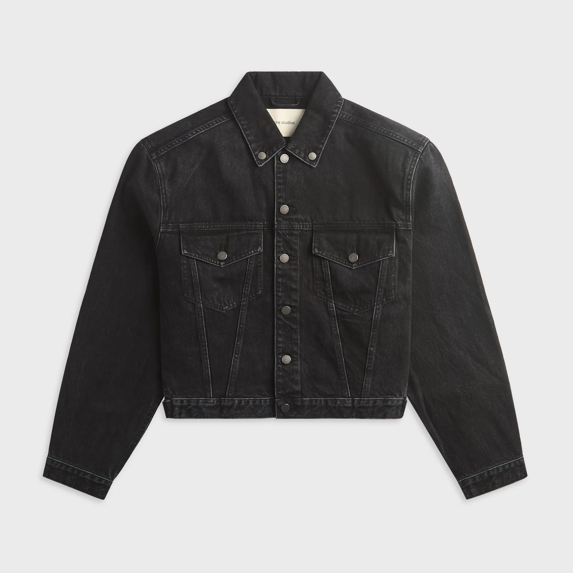 Entire Studios Shrunken Denim Jacket - Magnetite sold by Kith
