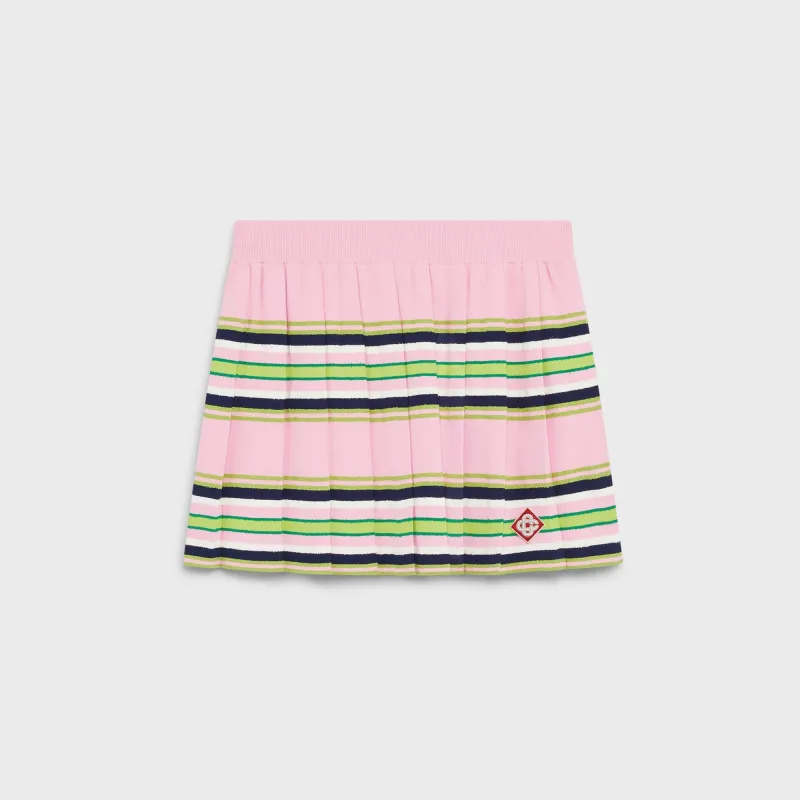 Casablanca Stripe Mini Pleated Skirt - Pink made by Casablanca