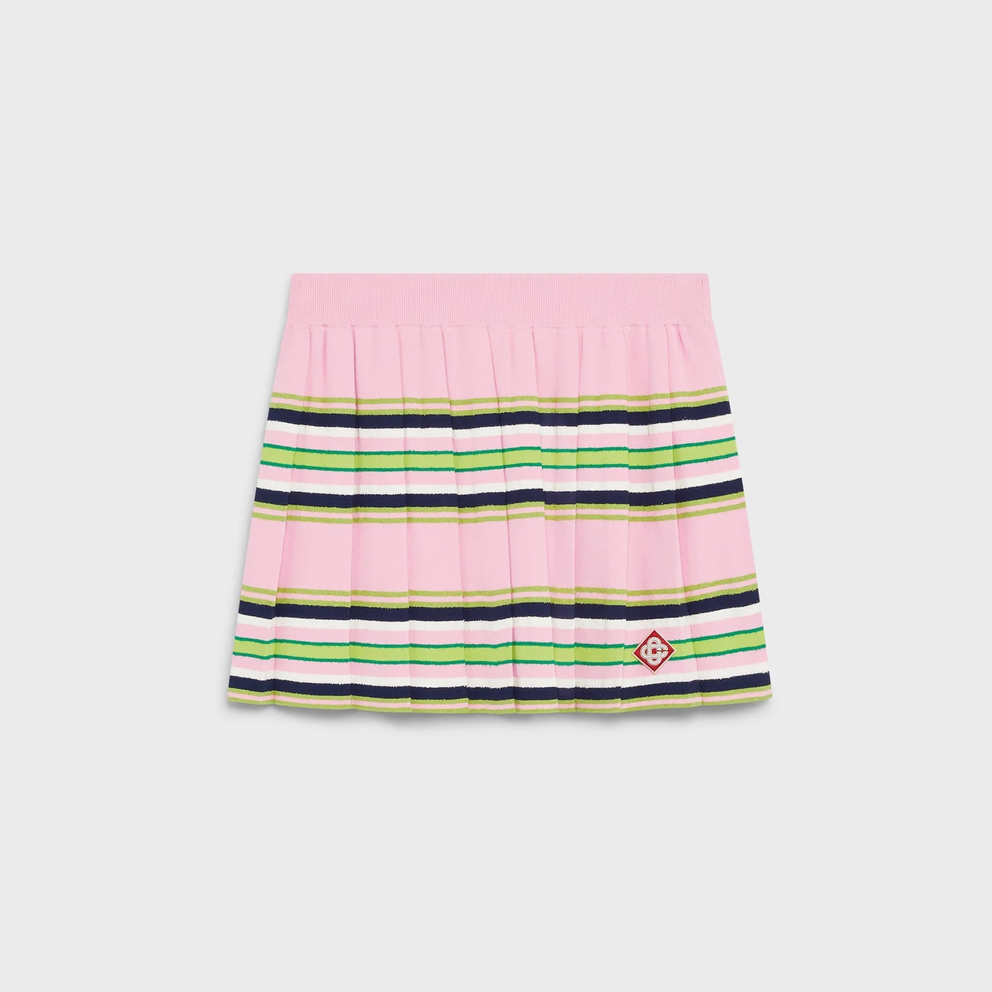 Casablanca Stripe Mini Pleated Skirt - Pink sold by Kith