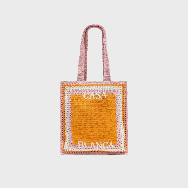 Casablanca Stripe Crochet Bag - Orange made by Casablanca