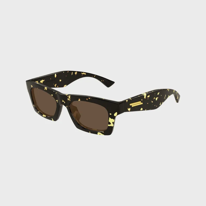 Bottega Veneta Recycled Acetate Rectangle Sunglasses - Havana / Brown made by Bottega Veneta