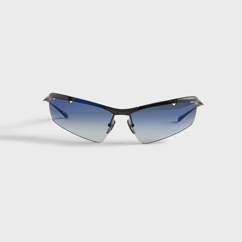 Balenciaga BB0462S Metal Sunglasses - Ruthenium / Blue made by Balenciaga