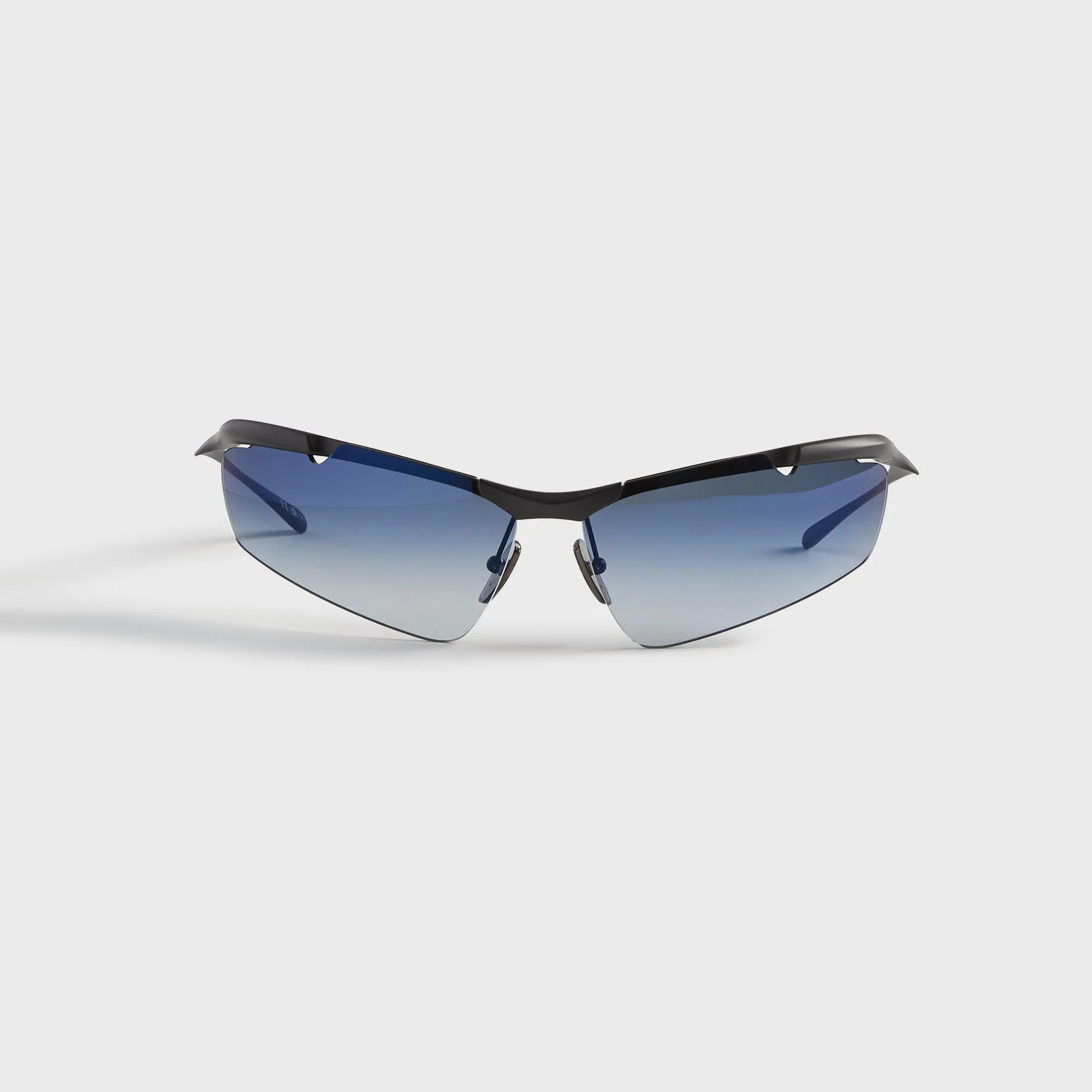 Balenciaga BB0462S Metal Sunglasses - Ruthenium / Blue sold by Kith