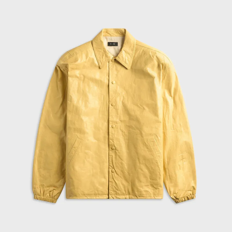 Willy Chavaria Leather Coach Jacket - Butter made by Willy Chavarria