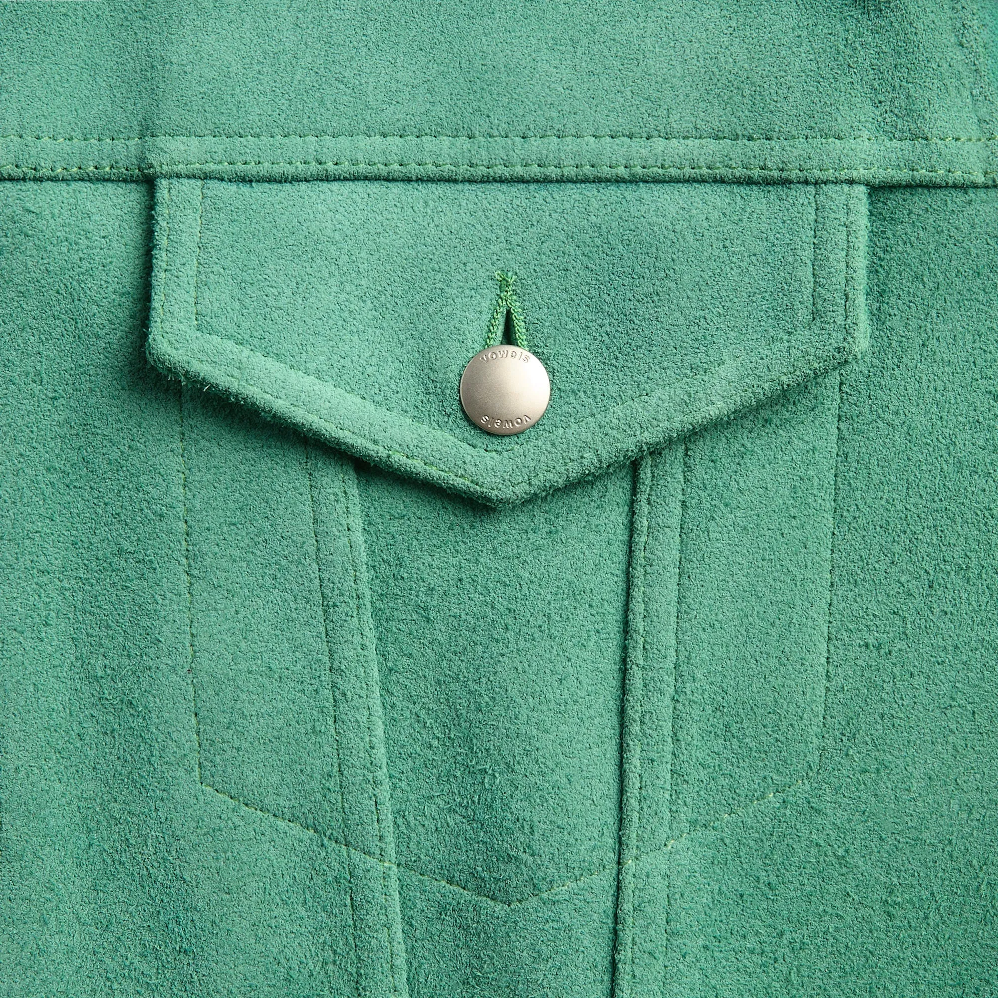 vowels Suede Trucker Jacket - Damp Green sold by Kith product image thumbnail 3