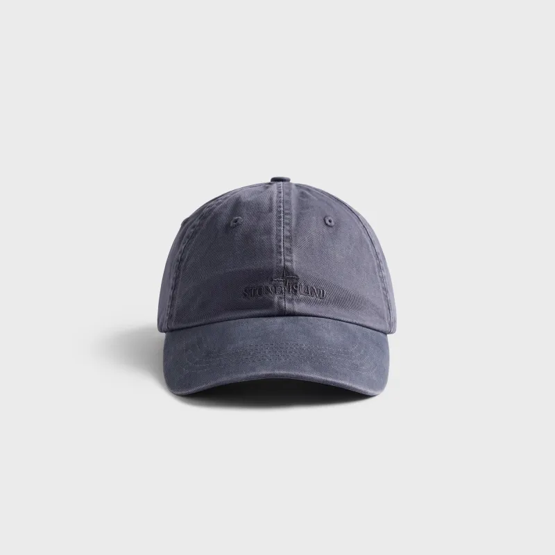 Stone Island Brushed Cotton Gabardine Cap - Blue / Grey made by Stone Island