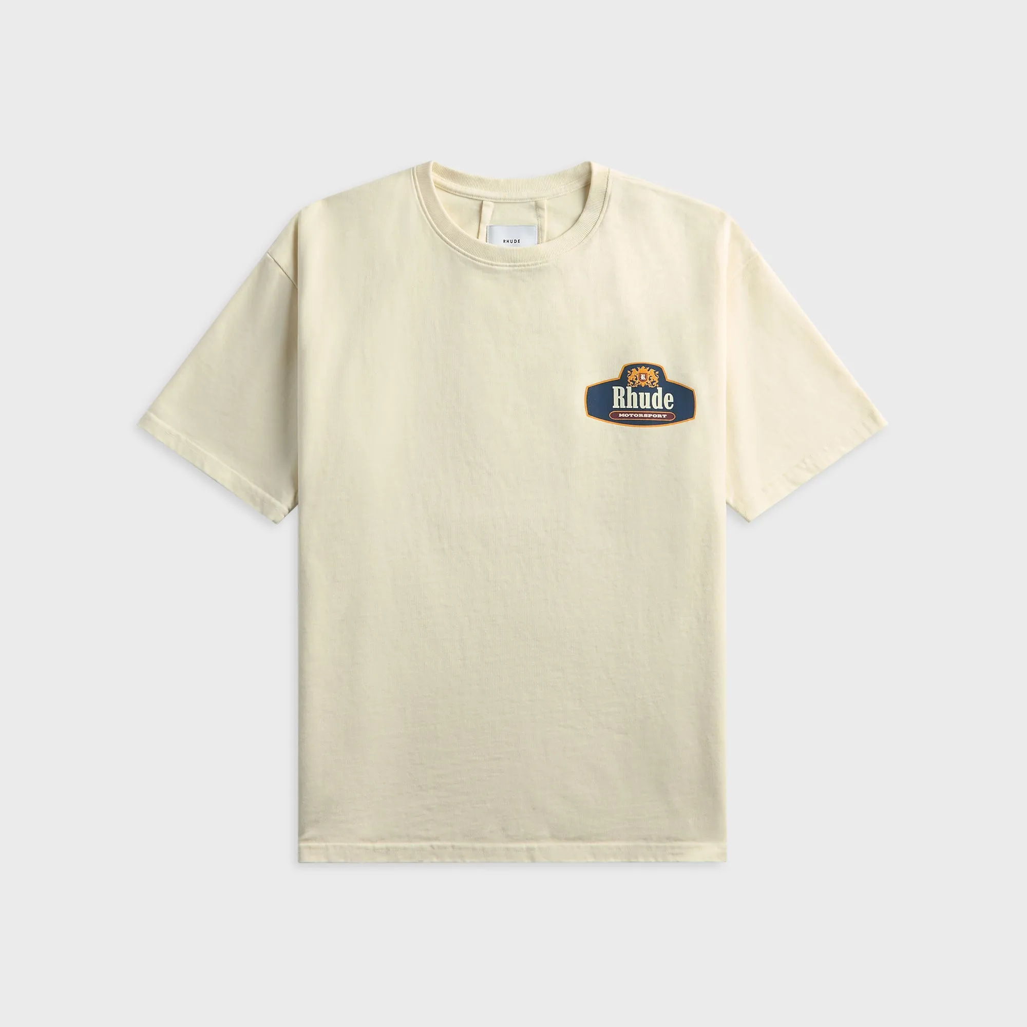 Rhude Racing Crest Tee - Vintage White / Navy sold by Kith