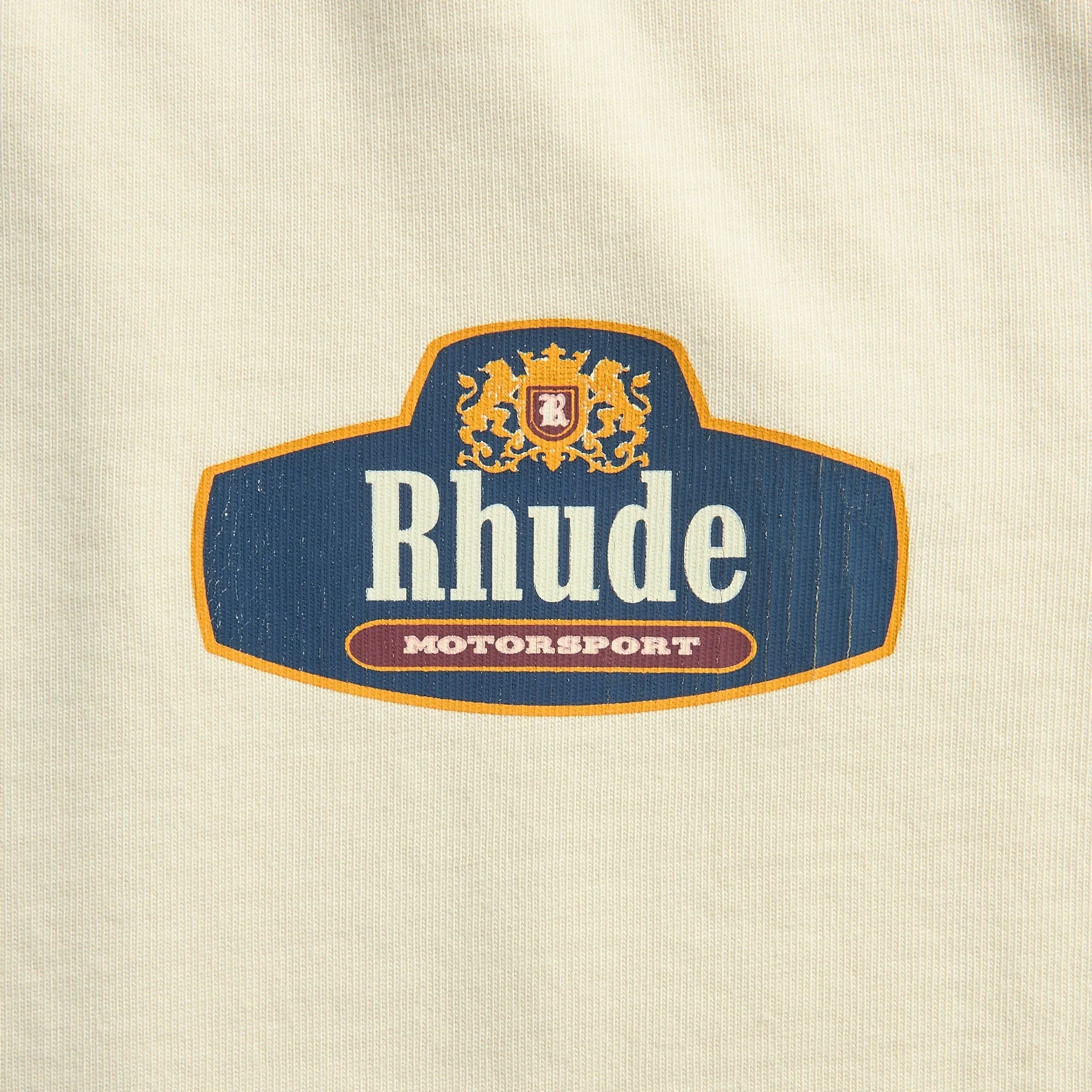 Rhude Racing Crest Tee - Vintage White / Navy sold by Kith product image thumbnail 3