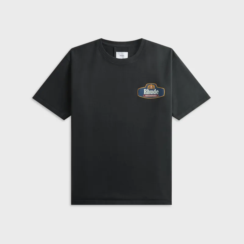 Rhude Racing Crest Tee - Vintage Black / Navy made by Rhude