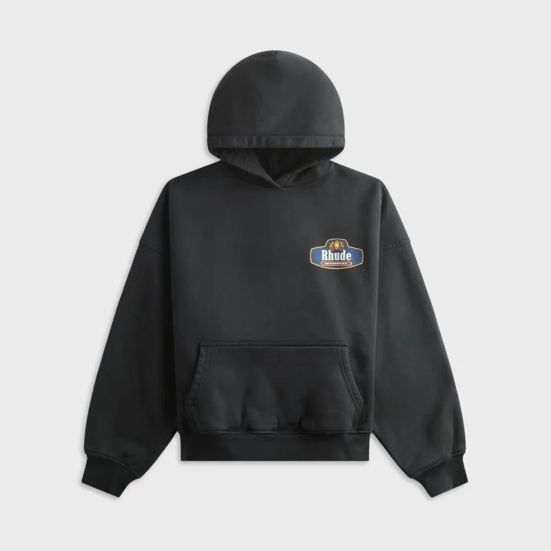Rhude Racing Crest Hoodie - Vintage Black / Navy made by Rhude