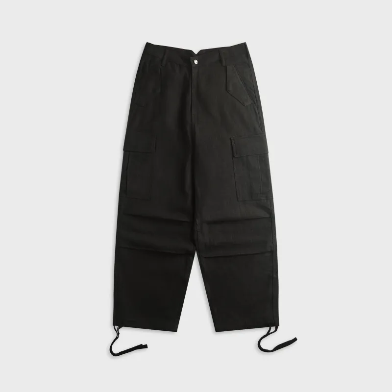 Rhude Linen Parachute Cargo Pant - Black made by Rhude