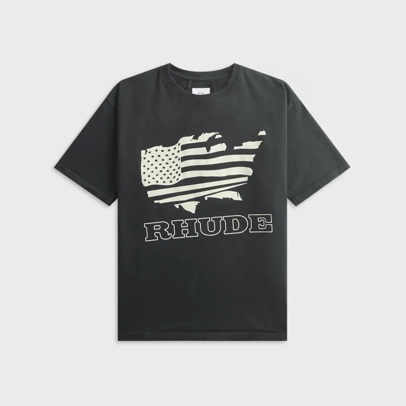 Rhude Banner Tee - Vintage Black / White made by Rhude