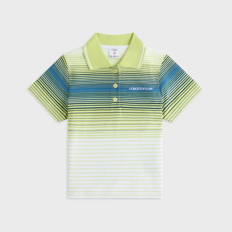 Casablanca Striped Polo - Green made by Casablanca