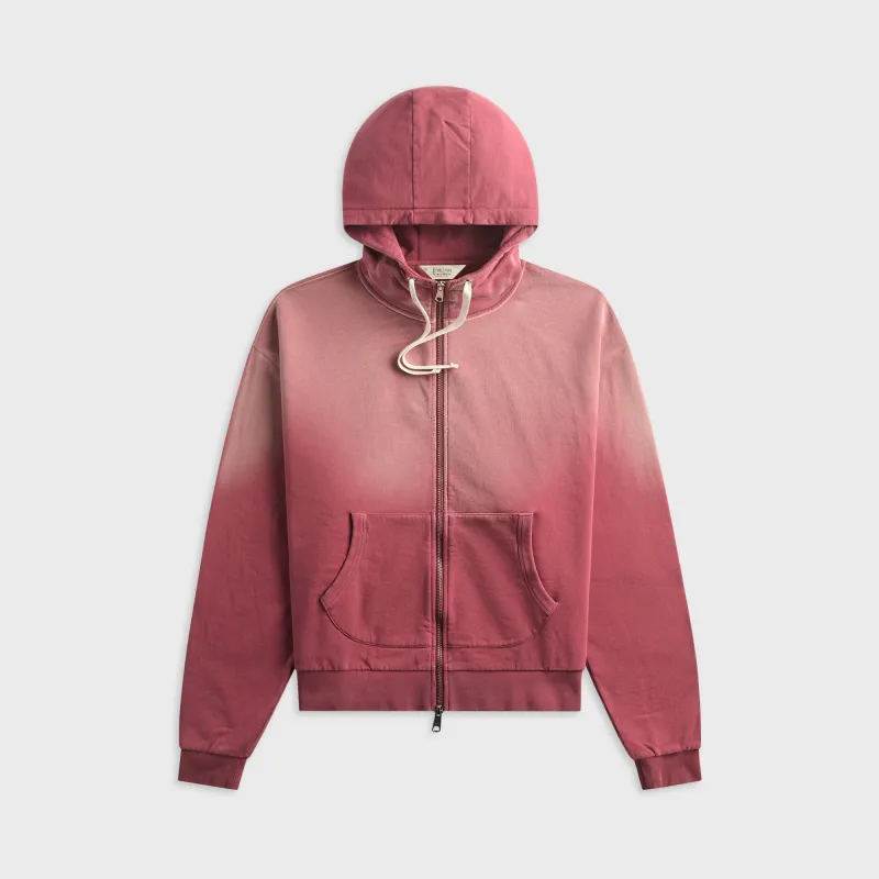 Brain Dead Padded Elbow Zip-Up Hoodie - Brick made by Brain Dead