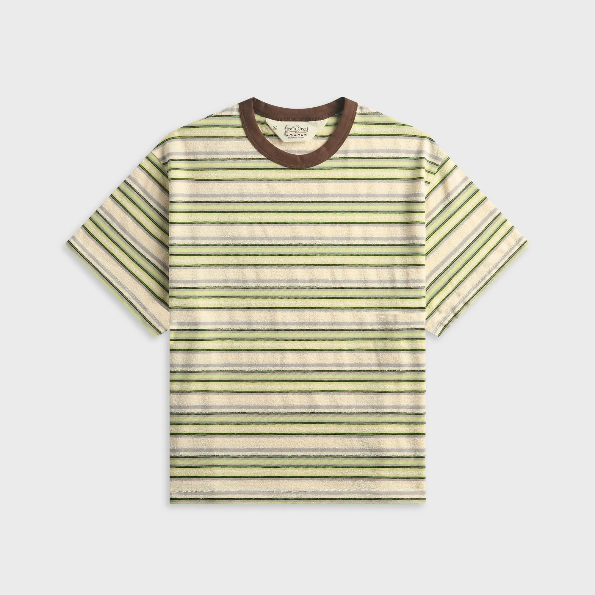 Brain Dead Looped Stripe Tee - Green / Multi sold by Kith