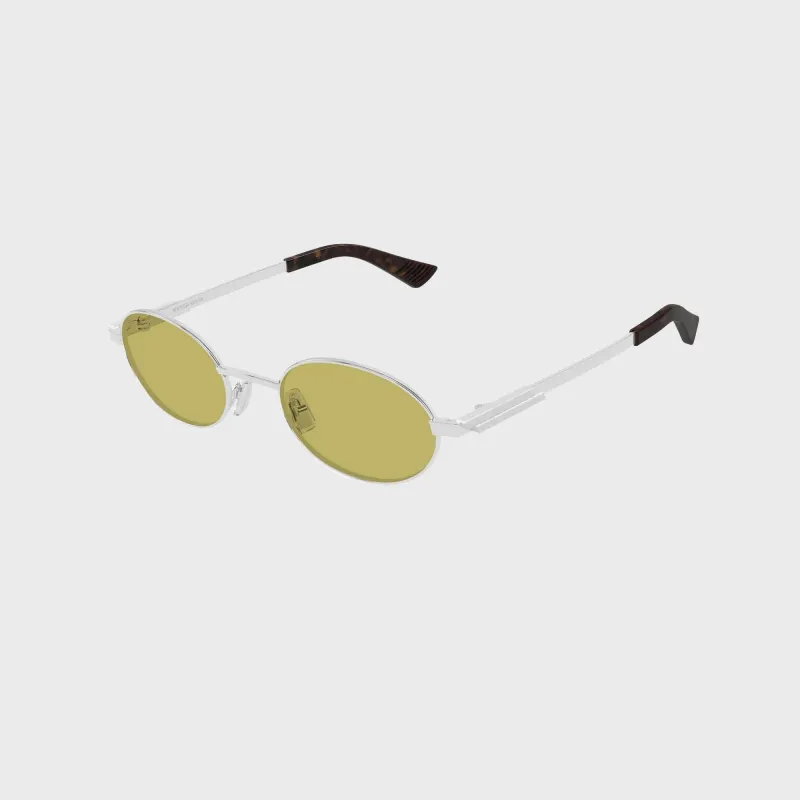 Bottega Veneta BV1470S Classic Oval Sunglasses - Gold / Brown made by Bottega Veneta