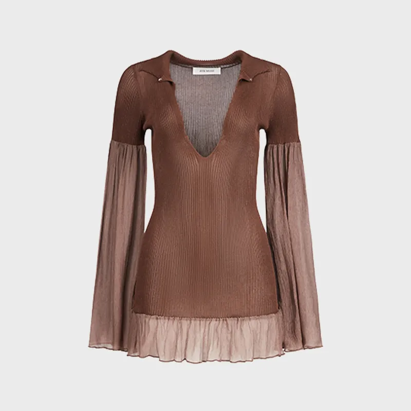 Aya Muse Rive Dress - Chestnut made by Aya Muse