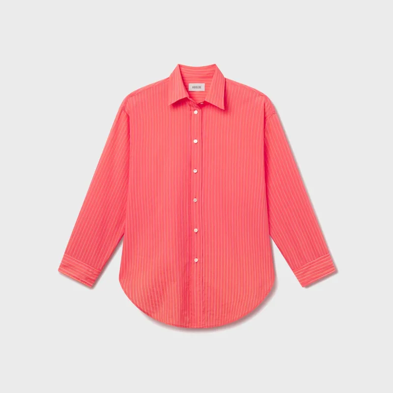 Agolde Sona Shirt - Fontana Stripe Candy made by Agolde