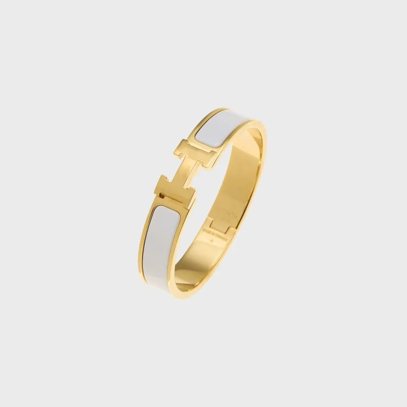 WGACA Hermes Clic H Bracelet Narrow - White / Gold made by Kith