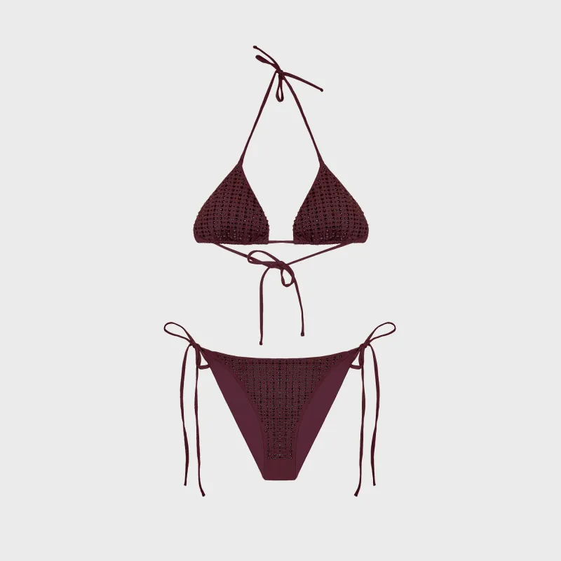 Venuja Triangle Bikini Set - Burgundy made by Kith