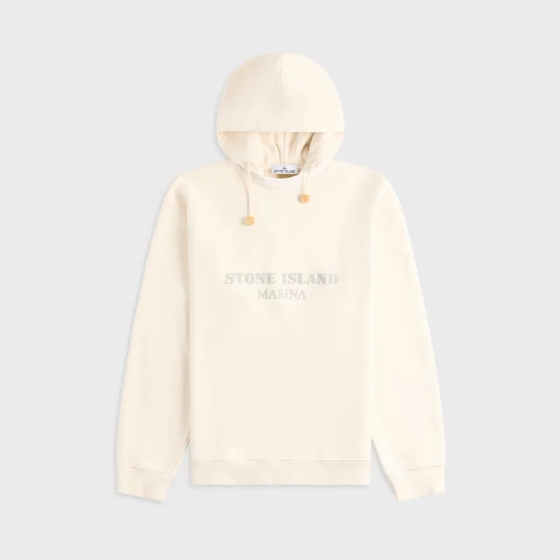 Stone Island Marina Cotton Fleece Hooded Sweatshirt - Ivory made by Stone Island