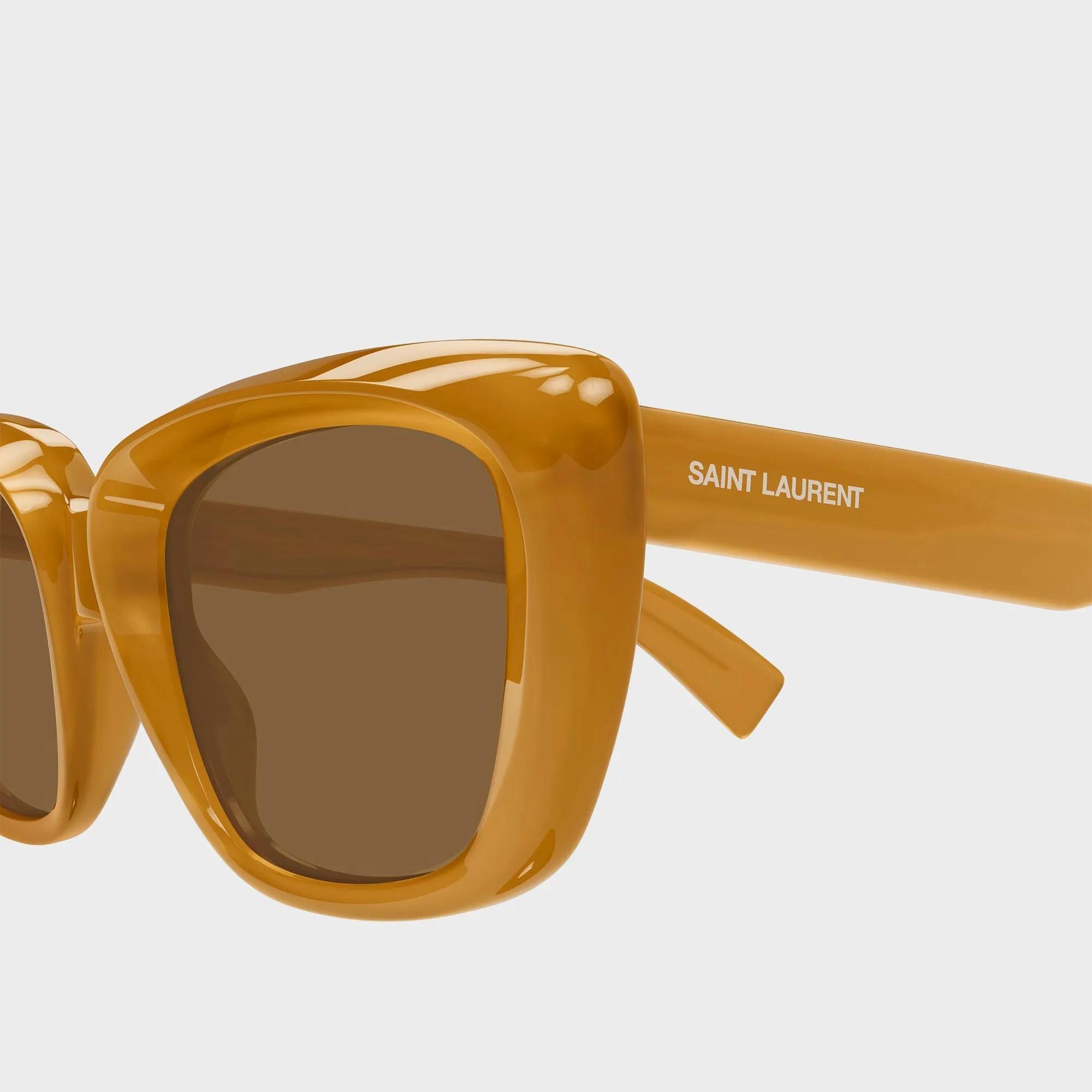 Saint Laurent Recycled Acetate Sunglasses - Yellow / Brown sold by Kith product image thumbnail 3