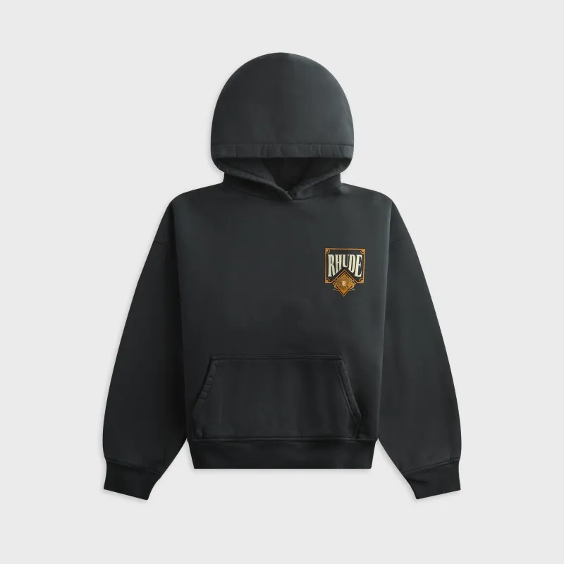 Rhude Playing Card Hoodie - Vintage Black / Yellow made by Rhude