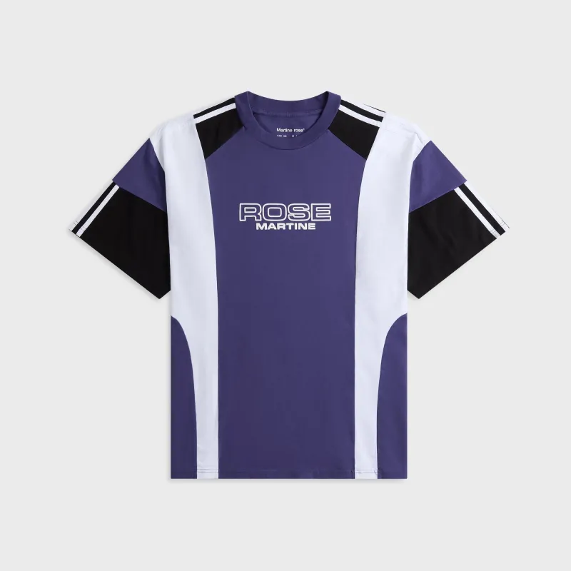 Martine Rose Oversized Panelled Tee - Purple Indigo made by Martine Rose
