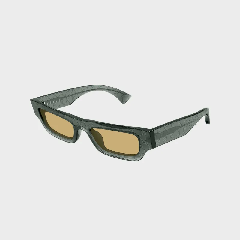 Gucci Rectangle Sunglasses - Grey / Brown made by Gucci