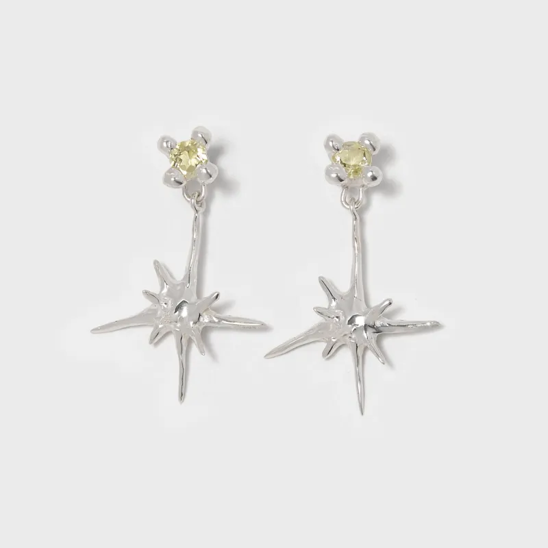 Faris Uni Gem Drop Earrings - Sterling Silver / Lemon Topaz made by FARIS