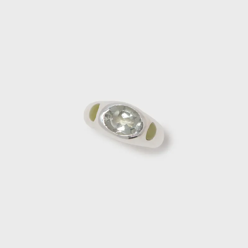 Faris Jelly Ring - Silver / Green Amethyst / Serpentine made by FARIS