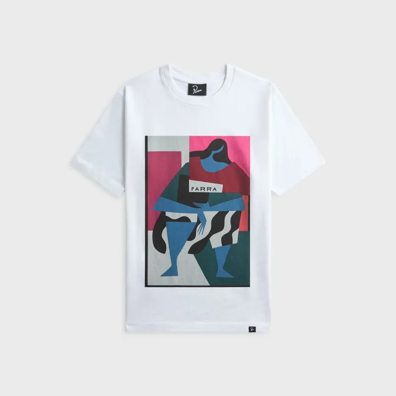 by Parra Reading The Square Tee - White made by by Parra