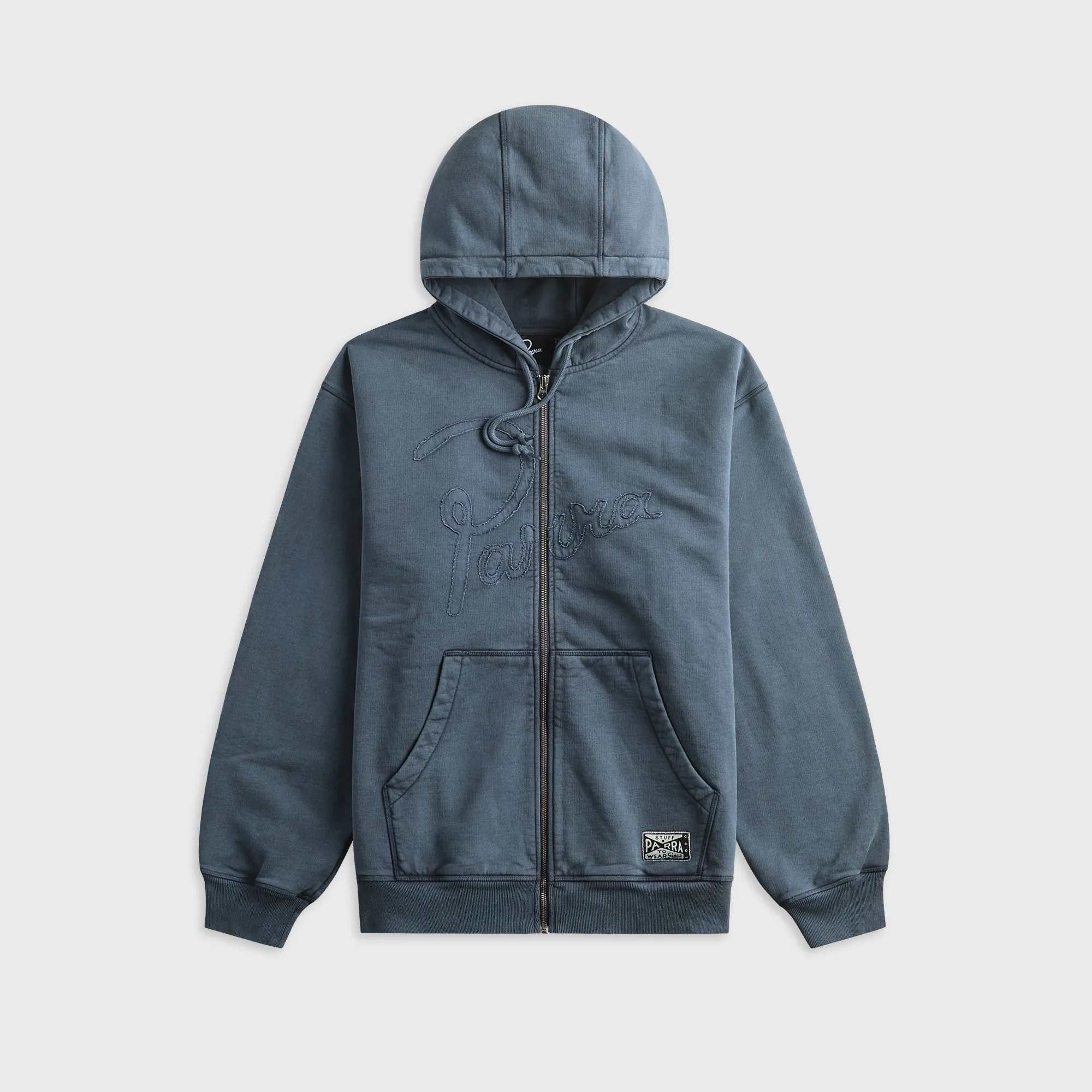 by Parra Not Fade Away Zip Hooded Sweatshirt - Washed Dark Grey sold by Kith