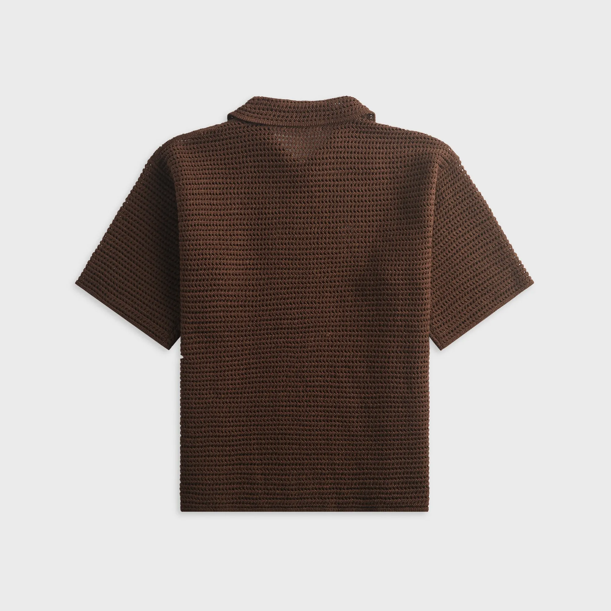 Auralee Tussah Silk Cotton Mesh Knit Skipper Polo - Brown sold by Kith product image thumbnail 2