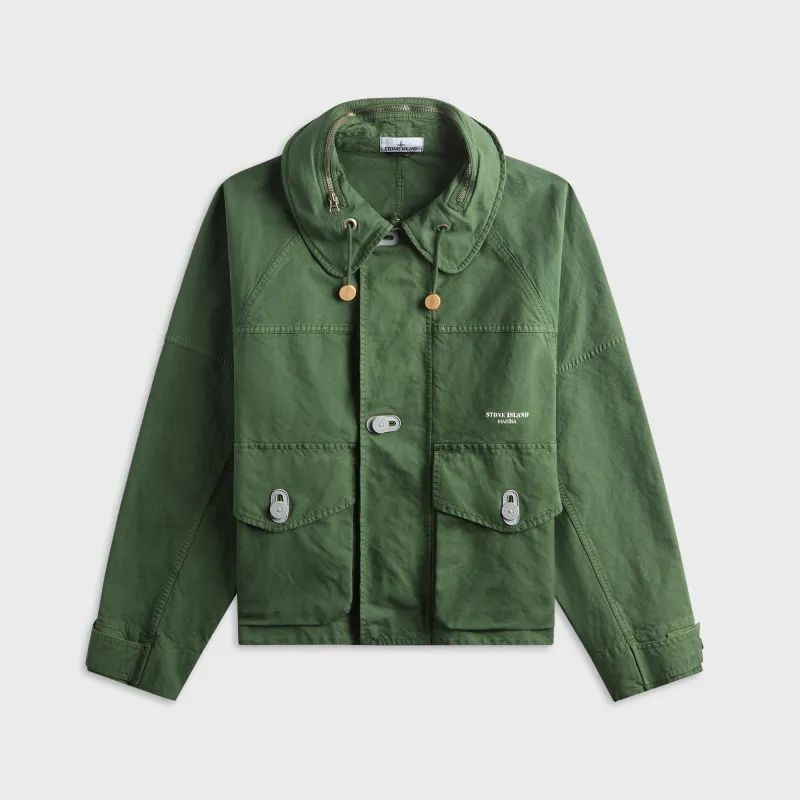 Stone Island Nyco Panama Marina Coach Jacket - Quartz Green made by Stone Island