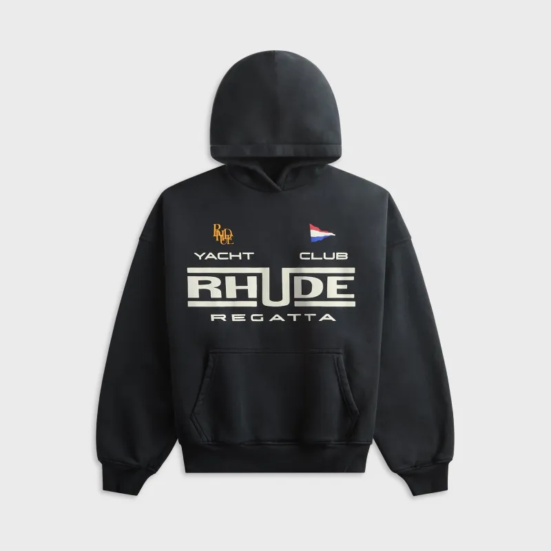 Rhude Regatta Club Hoodie - Vintage Black / White made by Rhude