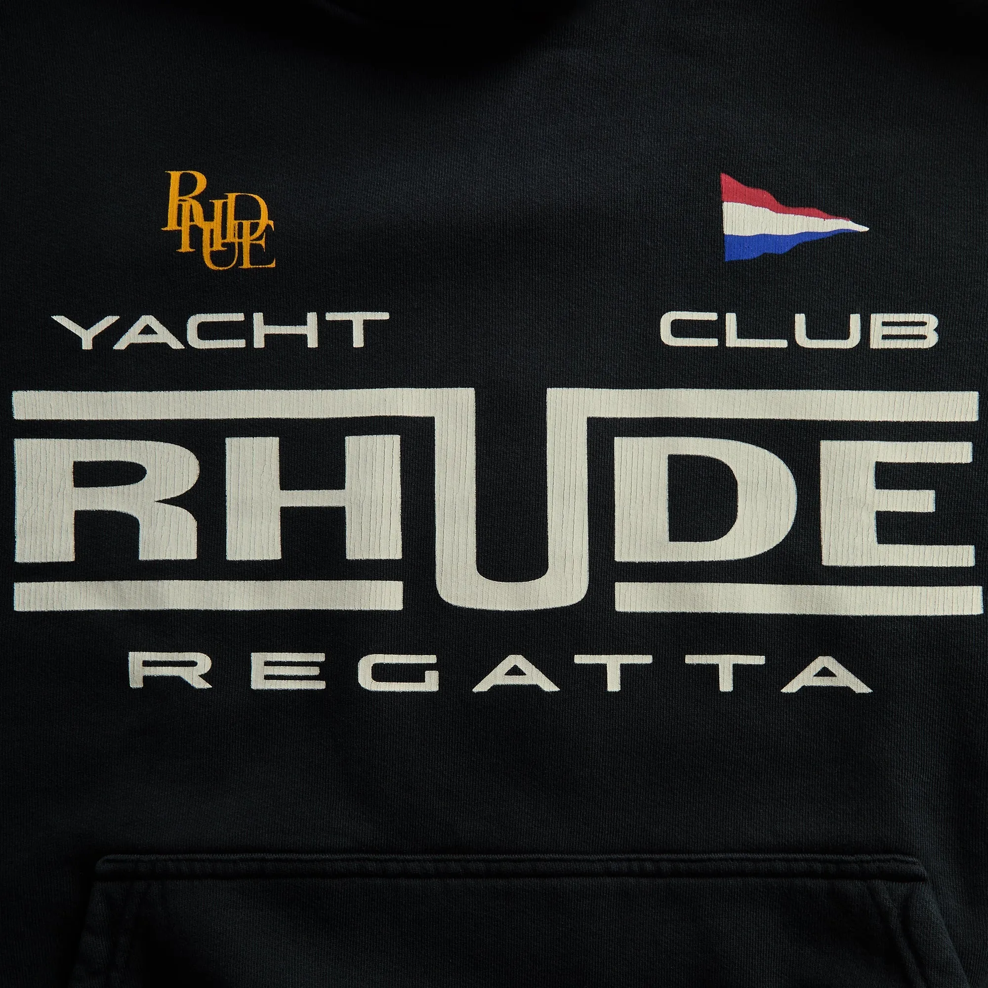Rhude Regatta Club Hoodie - Vintage Black / White sold by Kith product image thumbnail 3