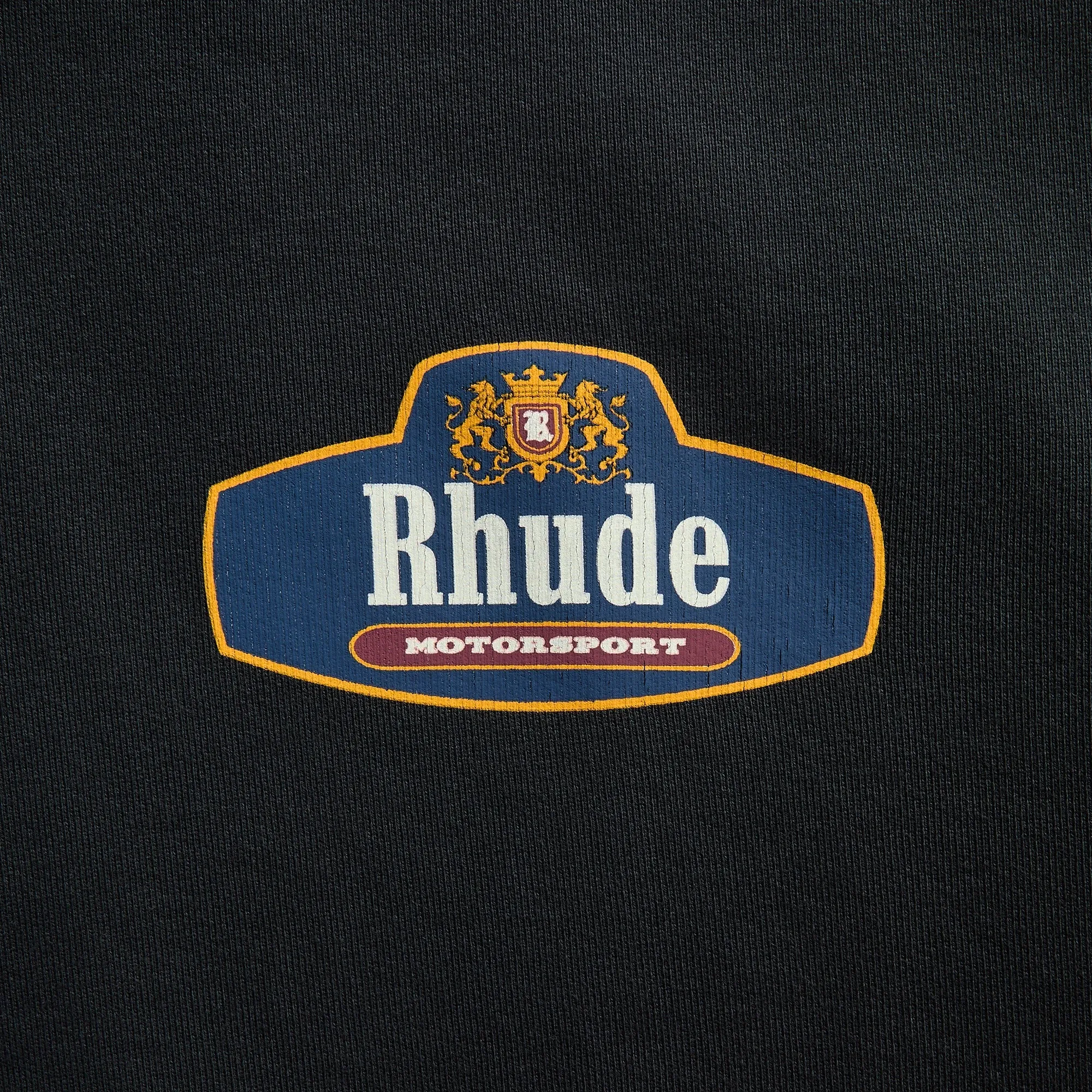 Rhude Racing Crest Zip-Up Hoodie - Vintage Black / Navy sold by Kith product image thumbnail 3